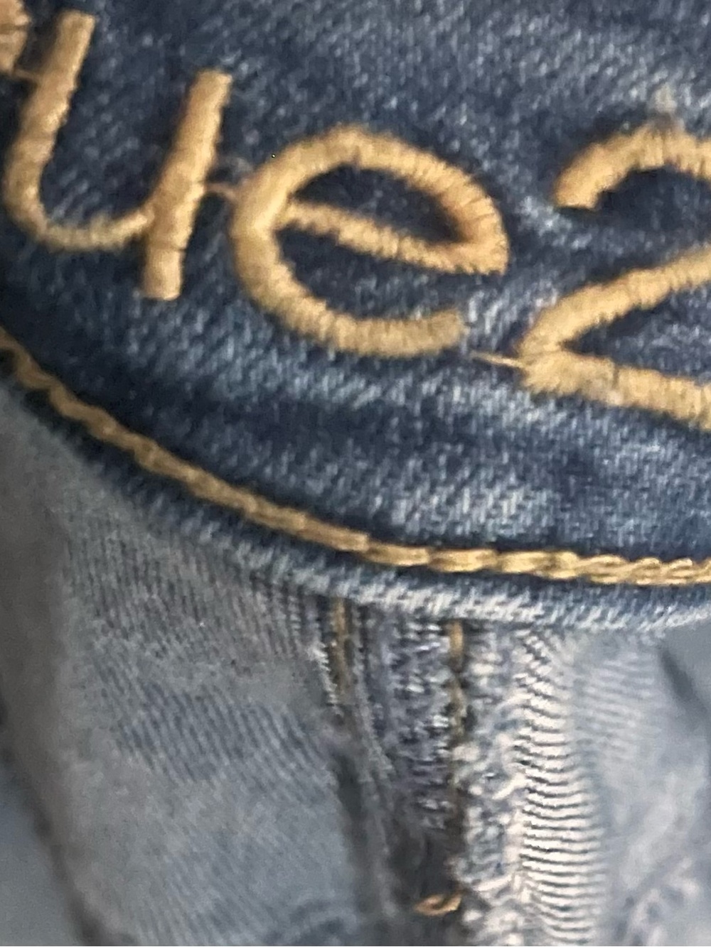 Rue21 Light Blue Boyfriend Jeans with Tan Stitching